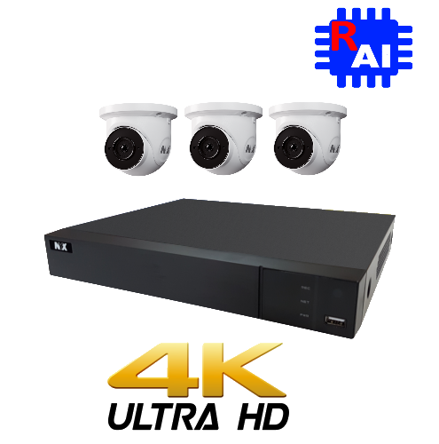 Kit NYX IP-X4P+-2TB 3x 6MP IPD6-28FIQ+ AI cameras